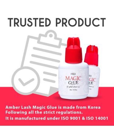 Amber Lash Sensitive Eyelash Extension Glue 1-2 Sec Dry Time, 6 Weeks Retention - Black Adhesive (10ml) - Buy Online on GoSupps.com