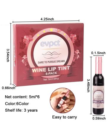 Dark Matte Liquid Lipstick Set - Long Lasting Smudge Proof Halloween Lip Tint Stain Makeup - 6Pcs Wine Bottle Lip Tint Collection - Buy Online on GoSupps.com