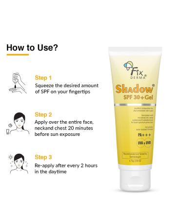 Buy FIX DER-MA SPF 30+ Shadow Sunscreen Gel for Oily Skin - Broad Spectrum UVA/UVB Protection Non-Greasy & Water Resistant 2.64 Fl Oz | International Shipping Available - Buy Online on GoSupps.com