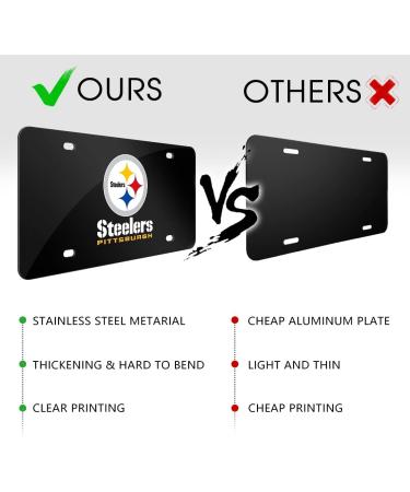 Black Stainless Steel Car Front License Plate Cover - Rust-Proof 6x12 Inch Novelty Decor for Auto - A-N-S Design - Buy Online on GoSupps.com