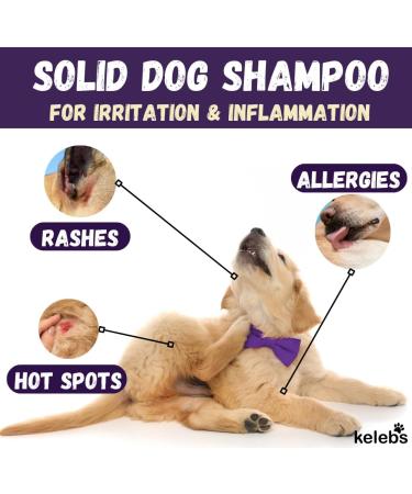 Kelebs Sensitive Skin Dog Shampoo 3PCS Set - Puppy, Itchy, Smelly Dogs - Natural Soap Bar with Lavender Oil & Oatmeal - Zero Plastic Waste - Vegan Formula - Buy Online on GoSupps.com