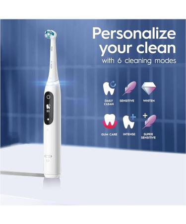 Oral-B iO8 Electric Toothbrush Christmas Gift Set with App Connected Handle for Adults - 6 Modes Teeth Whitening, Ultimate Clean Head, Magnetic Pouch - 2 Piece Set for Women/Him - White, 2 Pin UK Plug - Buy Online on GoSupps.com