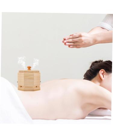 Homsfou 2 StK Moxibustion Box - Heat Ratio Moxa-Elebrener Massage Ai-Box - Wooden Frame Moxibustion Sofen - Eiche Beige - 12.5x12cm - International Shipping Available - Buy Online on GoSupps.com