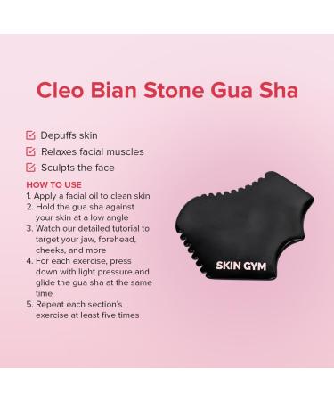 Buy Skin Gym Cleo Bian Stone Gua Sha Face Massager - Reduce Under Eye Bags & Fine Lines | Anti-Aging Facial Tool for Youthful Skin - Buy Online on GoSupps.com