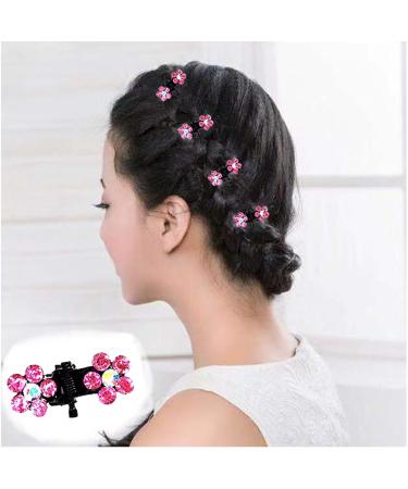 WIDREAM 32-Piece Rhinestone Hair Clips Set - Mini Flower Hairpins for Girls & Women | 8 Vibrant Colors - Buy Online on GoSupps.com