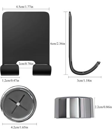 Shop Aot 2x Razor Bracket Shower - Black & Silver Towel Holder | Multi-Purpose Stainless Steel Self-Adhesive Hooks for Bathroom & Kitchen - No Drilling Required - Buy Online on GoSupps.com