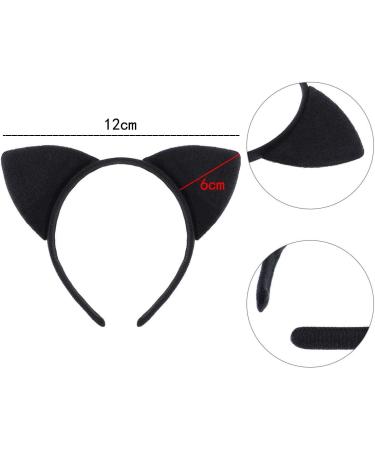 Cat Ears Headbands - 2 Pack Hairbands for Women & Girls | Black Cat Ears Costume Party Accessories - Buy Online on GoSupps.com