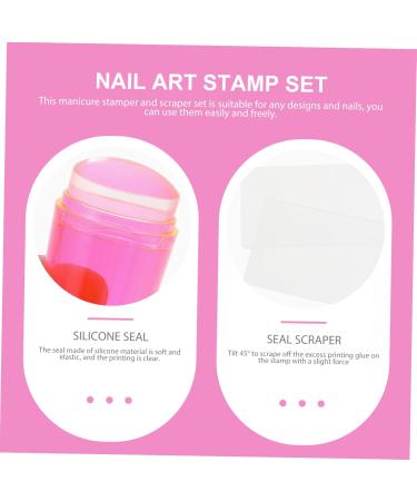 Healeved 2sets Nail Stamp Set Nail Art Pegboard Accessories Nail Polish Stampers Manicure Stamper Nail Beauty Tool Nail Accessories French Nail Stamper Clear Silica Gel Girl Scraping Board 3x3cm As Shown - Buy Online on GoSupps.com