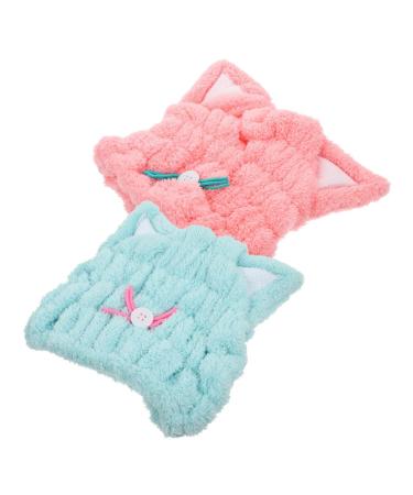 FRCOLOR 2pcs Dry Hair Cap Women Hair Hats Comfortable Showering Hats Coral Fleece Hair Hats Quick Drying Hair Hats Hair Caps for Bathing Adorable Bathing Hats Bathing Hair Wraps Hair Towel