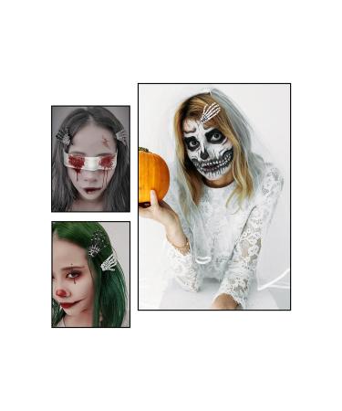 Korean Gothic Skeleton Hands Hair Clips - Punk Rock Devil Claw Barrettes Set (Black/White) - Buy Online on GoSupps.com
