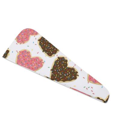 Heart Shape Donut Microfiber Hair Towel Wrap for Women 10 Inch X 26 Inch Super Absorbent Hair Turban with Button