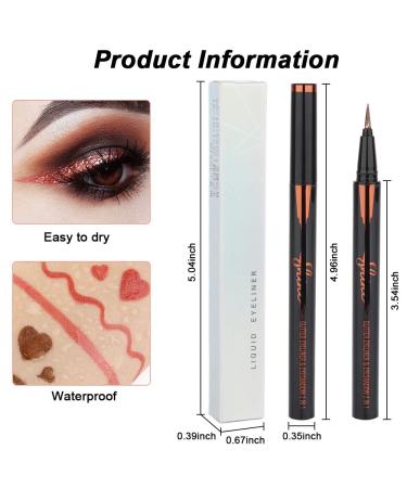 Rose Gold & Bronze Glitter Liquid Eyeliner Set - Waterproof, Smudge Proof, Long Lasting - 2 Pcs Metallic Satin Finish Makeup Pens - Buy Online on GoSupps.com
