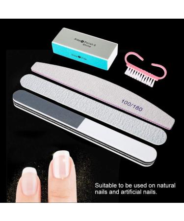 Set Of 5 Durable Nail Files and Powder Brushes - Buffing Tools with Various Grits for UV Gel Polish and Nail Accessories - Buy Online on GoSupps.com