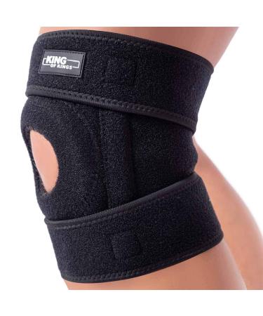 Patella Knee Brace for Arthritis Pain and Support with Side Stabilizers for Meniscus Tear  Women  Men  Acl  Running  Mcl  Tendonitis  Athletic  Lcl - Adjustable Neoprene Open Knee Sleeve -Black