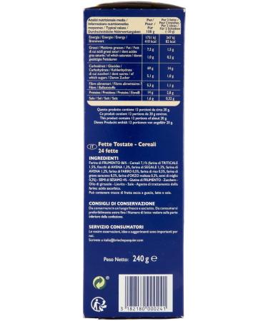  Italian Gourmet E.R. Pack of 6 Pasquier Gras Biscottate ai 9 Cereali oven-baked bread rusks with 9 grains 240g + Italian Gourmet Polpa 400g - Buy Online on GoSupps.com