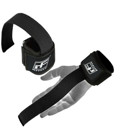 RitFit Lifting Straps + Wrist Protector for Weightlifting, Bodybuilding, MMA, Powerlifting, Strength Training  Men & Women BLACK