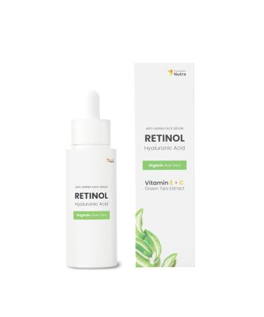 Swedish Nutra Anti-Aging Retinol Serum I Smooth & Radiant Skin Treatment I Hyaluronic Acid Organic Aloe Vera Vitamin E C Green Tea Extract I Made in Sweden - 30ml