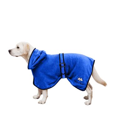 Bella & Balu Dog Bradge Out of Microfiber + Pfot towel - absorbent dog bathrobe for drying after swimming swimming or walking in the rain (m | blue) m blue - Buy Online on GoSupps.com