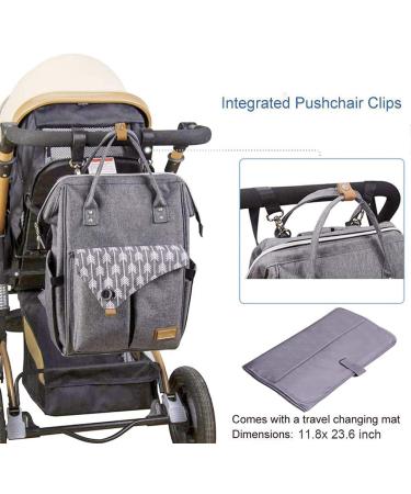 Lekebaby Gray Arrow Diaper Backpack - Multifunctional Large Capacity Baby Bag with Diaper Pad for Travel & On-the-Go - Buy Online on GoSupps.com