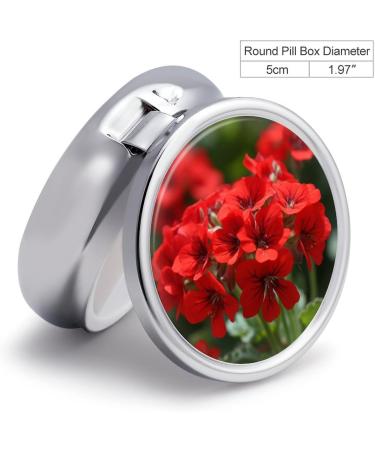 Travel Pill Box with 3 Compartments - Red Geraniums | Portable Medicine Organizer for Purse & Pocket - Buy Online on GoSupps.com