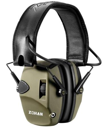 ZOHAN EM054 Electronic Shooting Ear Protection with Sound Amplification Slim Hearing Protection Noise Reduction Earmuffs Army Green - Buy Online on GoSupps.com