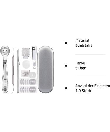 Premium Hornhaut Hobel Foot Care Set - Stainless Steel Footfish Flat File Lifter Nail Clipper & 10 Blades International Shipping - Buy Online on GoSupps.com