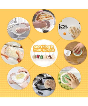 ispuoocti Magic Sponges Kitchen Dish Sponge Powerful Decontamination Without Cleaning Agents Biodegradable Easy to Air Dry Used for Dishwashing Bathing Car Washing etc. (Cool Lemon) C-Cool Lemon - Buy Online on GoSupps.com