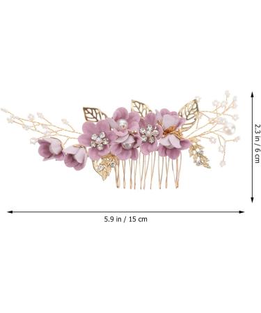 Minkissy Purple Wedding Hair Comb - Pearl Crystal Decor Clip Pin for Bride Bridesmaid - Buy Online on GoSupps.com