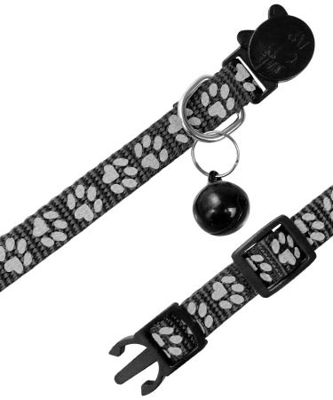 Taglory Reflective Cat Collars 2 Pack with Bell | Breakaway Girl Boy Kitten Collar | Adjustable 7.5-12.5 inches | Black - Buy Online on GoSupps.com