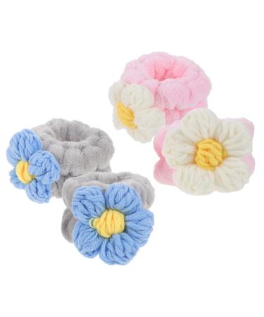 NOLITOY 2paires Bracelets Pour Lavage Visage Peluche Au Design Cartoon Pour Accessoires Absorbants Et