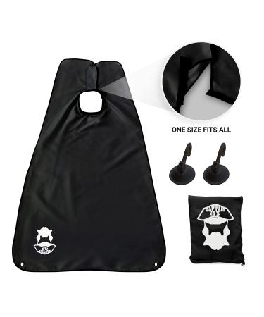 Captain Jax Beard Apron & Hair Catcher with Bag | Non-Stick Beard Cape for Trimming | Strong Suction Cup | Mirror Protector Net | Black - Buy Online on GoSupps.com