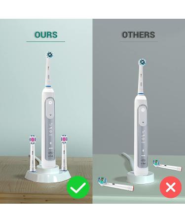 SoulBay Toothbrush Charger Model 3757 - Replacement for Braun Oral B Electric Toothbrushes - IPX7 Waterproof Base - Includes 2 Brush Head Holders - White - Buy Online on GoSupps.com