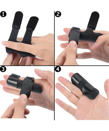 Fittoo Finger Splint for Arthritis & Tendonitis Relief - Protective Support for Index Middle & Ring Fingers - Black - Optimal Nighttime Comfort - Buy Online on GoSupps.com