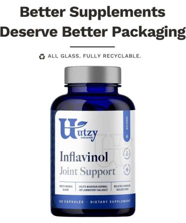 Utzy Naturals Inflavinol | Joint Support Supplement | with Ginger, Devils Claw (with harpagosides), Boswellia serrata (as Casperome ), & Rosemary (as AquaROX ) | Flavonoid Blend | 60 Capsules - Buy Online on GoSupps.com