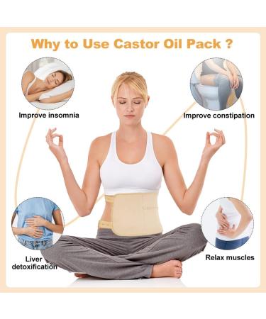 Adjustable Organic Castor Oil Pack Wrap Kit - Reusable Khaki with Zipper Bag | Perfect for Natural Wellness - Buy Online on GoSupps.com