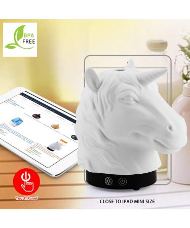 Unicorn Essential Oil Diffuser 160ml - Whisper-Quiet Ultrasonic Cool Mist Humidifier with 7 Color LED Lights - Ceramic Ornament for Home - US 120V - Buy Online on GoSupps.com