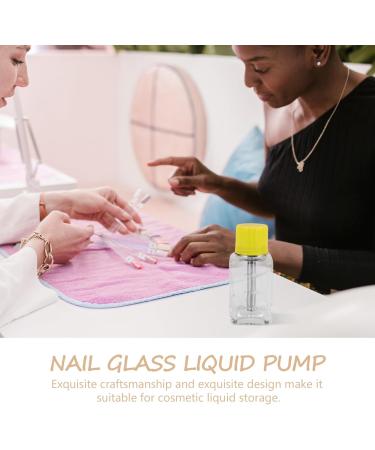 PATKAW Clear Pump Dispenser Bottle - 6oz Multi-function Press Type Bottle with Metal Flip Cover - Liquid Pressing Bottle Nail Polish Remover Dispenser Refillable Bottle - Buy Online on GoSupps.com