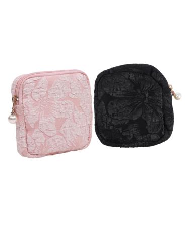 Anneomes 2 pieces of women bands storage bag large capacity period pocket multi -purpose small pocket girl matt pocket menstruation bonds bag upholstery bag