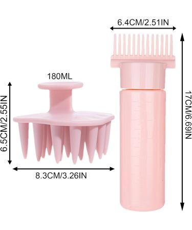 Comb Bottle Applicator | 180ml Hair Oiling Bottle Comb Applicator Scalp Bottle Applicator Hair Oil Bottle with Comb for Hair Hairdressing Coloring Pink Third Generation - Buy Online on GoSupps.com