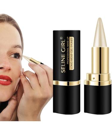 Long-Wear Gel Eyeliner | Natural Black Waterproof Gel Pencil | Smudge-Proof Cream Eye Liners | Portable Eye Makeup Crayon For Gothic Looks | Eye Makeup Accessories Silvery - Buy Online on GoSupps.com