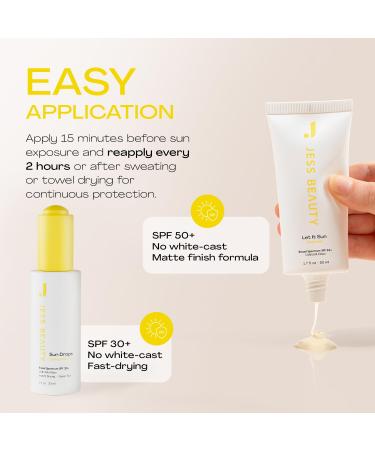 JESS BEAUTY | Sun Safe Face Sunscreen Set SPF 50+ & Sun Drops SPF 30+ | Best Skincare for Sun Protection - Buy Online on GoSupps.com
