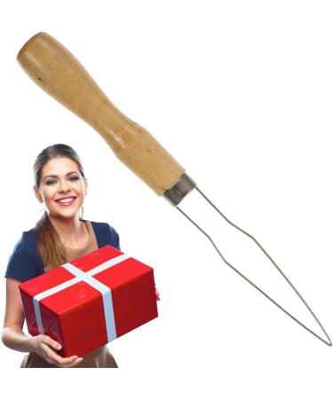 Nupaque Button Hook - Easy Grip Button Aid Tool for Seniors | Ideal Shirt Collar Helper & Practical Gift in Beige Wood - Buy Online on GoSupps.com