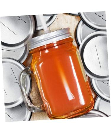 Mipcase 120 Pcs Mason Jar Lids Mason Jar Strainer Lid Tinplate Lids Glass Carafe Disc Lids Tinplate Canning Mason Jar Caps Cover Tinplate Disc for Jars Tinplate Date Disc Seal Can Lid Silverx4pcs 7X7X0.2CMx4pcs - Buy Online on GoSupps.com