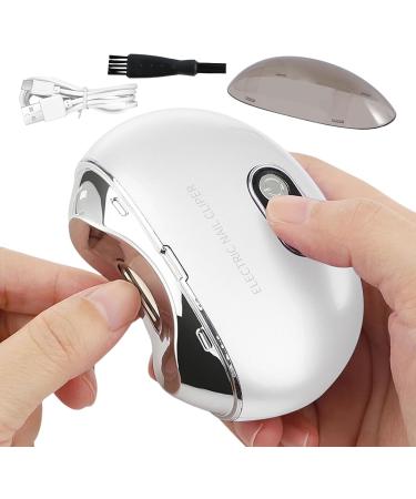 FmtwPhn Fingernail Trimmer Electric | Fingernail Cutter and File - Rechargeable Cutter and File Nail Clipper LCD Digital Display Clipper with Light & 3 Speeds for Children Kids Adult White - Buy Online on GoSupps.com