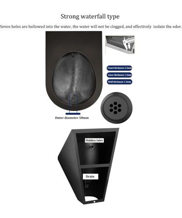 Men's Commercial Flushing Urinal Stainless Steel High-Efficiency Wall-Mounted Urinal Anti-Overflow Urinal Vertical Toilet with Automatic Sensor Flush Valve Used in Hote - Buy Online on GoSupps.com