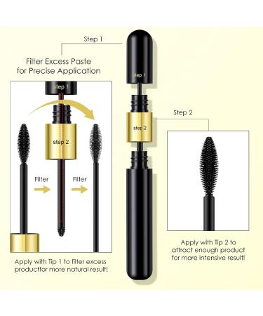 FREEORR 2-in-1 Black Volume & Length Mascara - Quick Dry, Waterproof & Smudgeproof - Natural Lengthening & Volume - Cruelty-Free - 0.317 oz - Buy Online on GoSupps.com