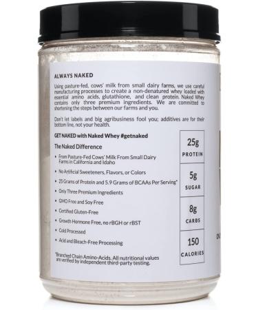 Naked Vanilla Whey Protein 1LB - All Natural Grass Fed Protein Powder with Vanilla & Coconut Sugar - GMO-Free, Soy Free, Gluten Free - Muscle Growth & Recovery - 12 Servings, 1 Pound - Buy Online on GoSupps.com