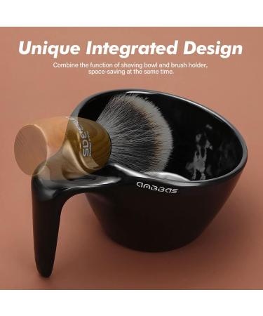 Absba's Shaving Brush Set - Nylon Bristle Brush & Food-Safe Melamine Cup | 100g Shaving Soap Refill - Perfect for Men & Women - Black - Buy Online on GoSupps.com