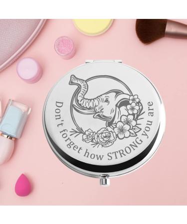 Elephant Inspired Pocket Mirror - Strength Reminder Gift for Women, Girls, and Teens - Elephant Lover Compact Mirror (Elephant Mirror-S) - Buy Online on GoSupps.com