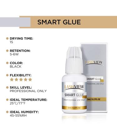 LASHVIEW 1s Extra Strong Eyelash Extension Glue 5ml - Professional Semi-Permanent Black Adhesive - Buy Online on GoSupps.com